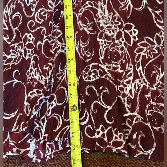 Woman Within Rayon Burgundy Floral Maxi Dress size 3X -GUC - Picture 8 of 8